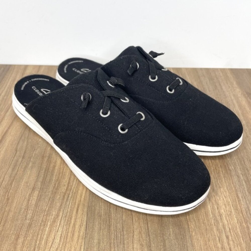Clarks Cloudsteppers Slide Black Shoes